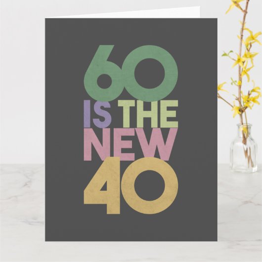 60は新しい40~60番目の誕生日贈答品 カード (黄色い花)