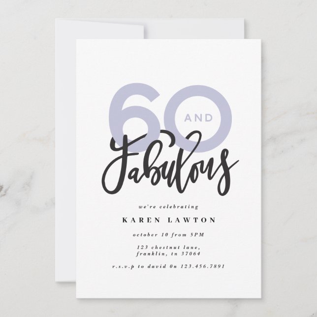 60を良いタイポグラフィの誕生日に見モダンえる (正面)