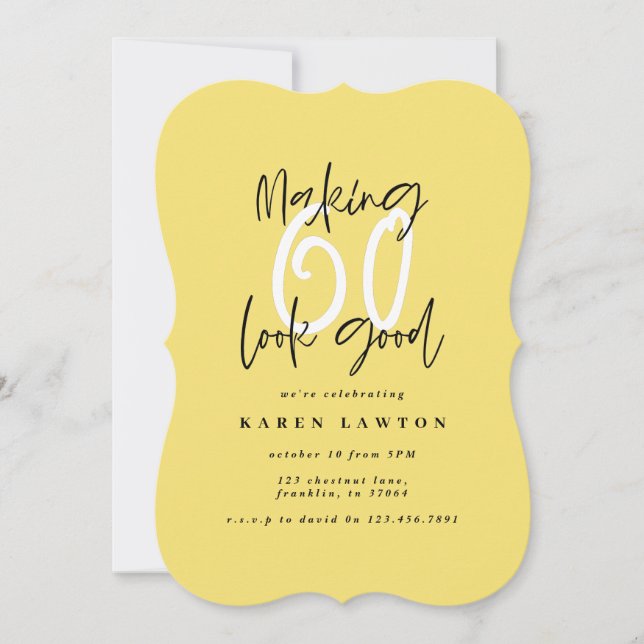 60を良い誕生日の招待に見えるカラフル (正面)