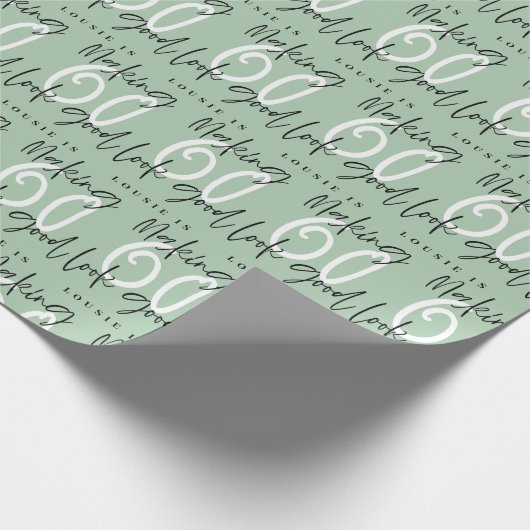 60を良い誕生日ギフトラップに見せる ラッピングペーパー (角)