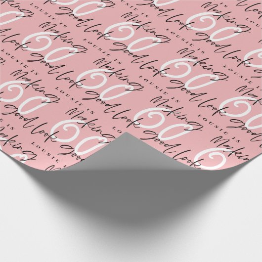 60を良い誕生日ギフトラップに見せる ラッピングペーパー (角)