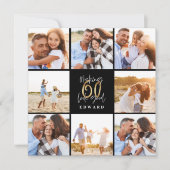 60を良い金ゴールド黒い写真の誕生日 シーズンカード (正面)