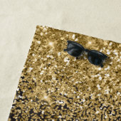 60を良く見える金ゴールドグリッター誕生日 ビーチタオル (インサイチュ)