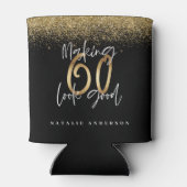 60を良く見える金ゴールドグリッター誕生日 缶クーラー (裏面)