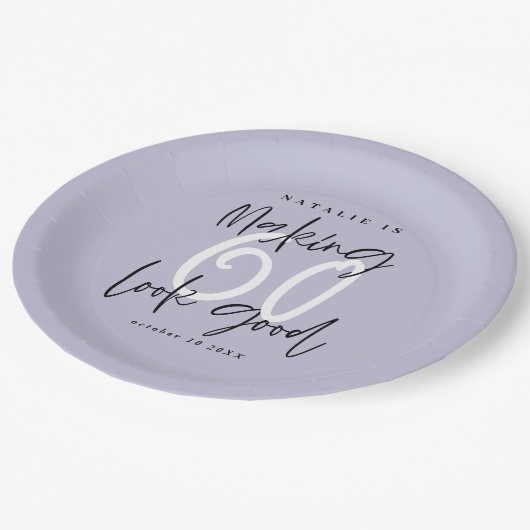 60を良く見せること60番目のカラフル誕生日 ペーパープレート (アングル)