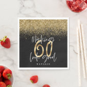 60を良く見せる金ゴールド誕生日パーティー スタンダードランチョンナプキン (インサイチュ)