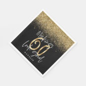 60を良く見せる金ゴールド誕生日パーティー スタンダードランチョンナプキン (角)