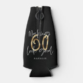 60を良く見せる金ゴールド誕生日パーティー ボトルクーラー (裏面)