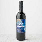 60アンドファブルーズマーブルグリッター誕生日 ワインラベル (正面)