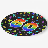 60イベントはっきりした:,おもしろい, カラフル Rainbow 60 ペーパープレート (アングル)