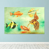 60インチx 40インチacquario キャンバスプリント (インサイチュ (ウッドフロア))