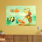 60インチx 40インチacquario キャンバスプリント (インサイチュ (リビング))