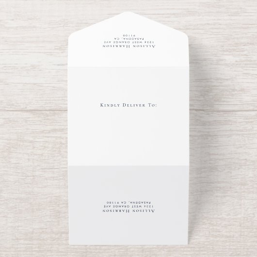 60エレガントと素晴らしいブルー60th誕生日パーティー オールインワン招待状 (外側)