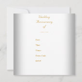 60エレガント周年記念結婚ホワイト金ゴールド 招待状 (裏面)