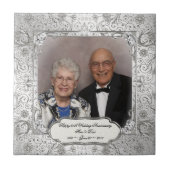 60エレガント周年記念結婚写真タイル タイル (正面)