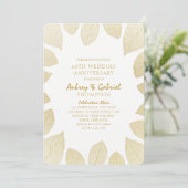 60エレガント周年記念結婚金の金葉 招待状 (スタンド正面)