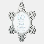 60エレガント年結婚記念 スノーフレークピューターオーナメント (右)