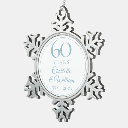 60エレガント年結婚記念 スノーフレークピューターオーナメント (右)