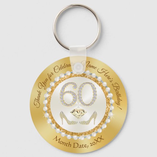 60エレガント番目の誕生日は安い女に好意を キーホルダー (正面)