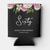 60エレガント番目の誕生日バラフローラ 缶クーラー (正面)