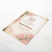 60エレガント番目の誕生日フォイル招待状 箔招待状 (回転した状態)