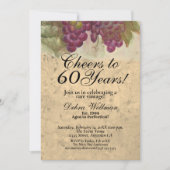 60エレガント番目の誕生日ワインカントリーをテーマ 招待状 (正面)