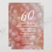 60エレガント番目の誕生日招待状 招待状 (正面/裏面)