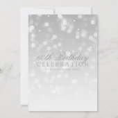 60エレガント番目の誕生日金ゴールド《写真》ぼけ味キラライト 招待状 (裏面)