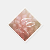 60エレガント誕生日のナプキンズがピンクで彼女のために スタンダードカクテルナプキン (角)