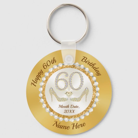 60エレガント誕生日の女の子にパーティーの好意を。 キーホルダー (正面)