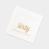 60エレガント誕生日ゴールドフォイルモダンナプキンス 箔ナプキン (左)