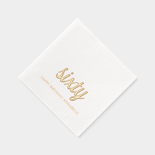 60エレガント誕生日ゴールドフォイルモダンナプキンス 箔ナプキン (右)