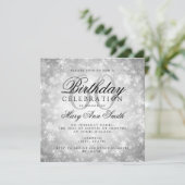 60エレガント誕生日シルバーウィンターワンダーランド 招待状 (スタンド正面)