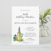 60エレガント誕生日ホワイトワインサプライズパーティー 招待状 (スタンド正面)