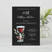 60エレガント誕生日レッドワインサプライズパーティー 招待状 (スタンド正面)