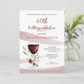 60エレガント誕生日レッドワインサプライズパーティー 招待状 (スタンド正面)