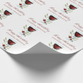 60エレガント誕生日赤ワイン ラッピングペーパー (角)