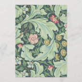 60エレガント誕生日金ゴールドグリーンボタニカルヴィンテージ 招待状 (裏面)