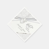 60エレガント/75周年結婚デザイン スタンダードカクテルナプキン (角)