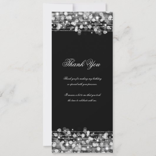 60エレガントth誕生日プログラムシルバー付き/ありがとう 招待状 (裏面)