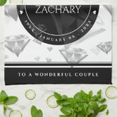 60エレガントth 75th Diamond結婚's Anniversary キッチンタオル (折り畳み)