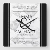 60エレガントth 75th Diamond結婚's Anniversary スクエア壁時計 (正面)