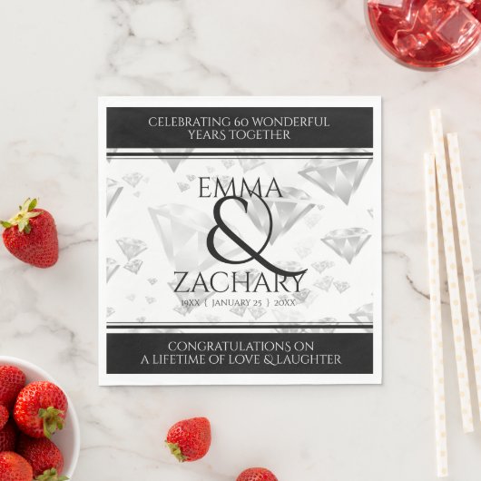 60エレガントth 75th Diamond結婚's Anniversary スタンダードランチョンナプキン (インサイチュ)