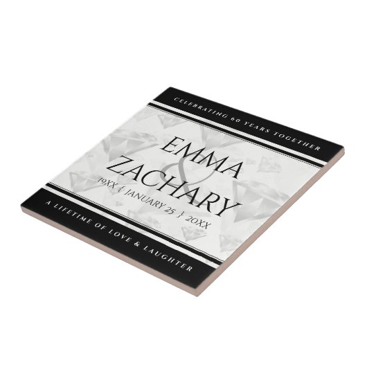 60エレガントth 75th Diamond結婚's Anniversary タイル (側面)