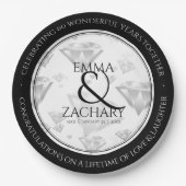 60エレガントth 75th Diamond結婚's Anniversary ペーパープレート (正面)