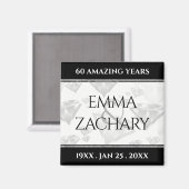 60エレガントth 75th Diamond結婚's Anniversary マグネット (正面/裏面)