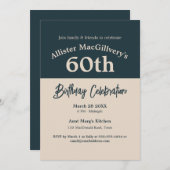 60カジュアル番目の誕生日招待状 招待状 (正面/裏面)