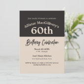 60カジュアル誕生日招待状for Him – ブラック 招待状 (スタンド正面)