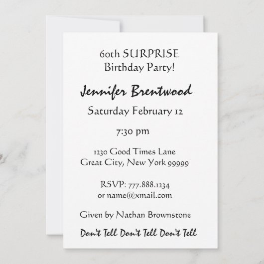 60カスタム歳の誕生日パーティーの招待 招待状 (裏面)