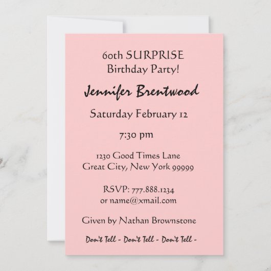 60カスタム歳の誕生日パーティーの招待 招待状 (裏面)